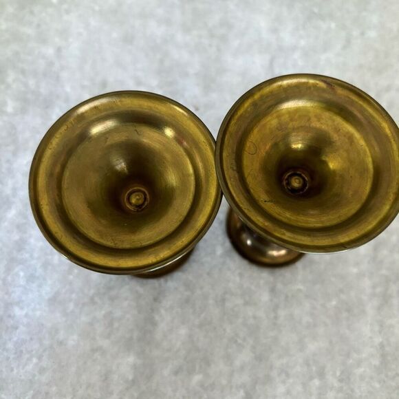 Vintage 3 1/4” Lightweight Brass Candlesticks -2 - Picture 6 of 6